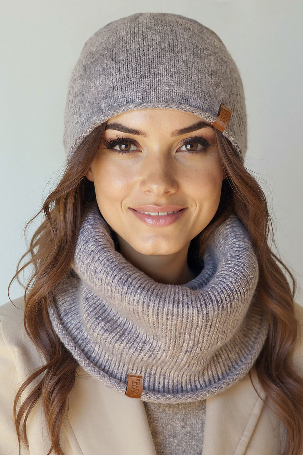 Vivisence Damen Mütze Mit Merinowolle Sanft Zur Haut Für Winterkomfort, Grau