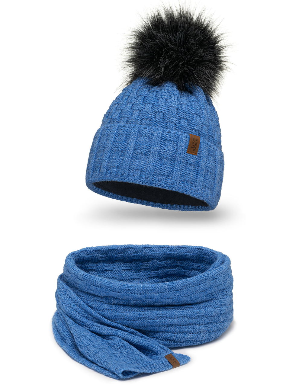 Vivisence Wintermütze mit Bommel Damen Warmes Ideal Für Kalte Wintertage 7015, Denim