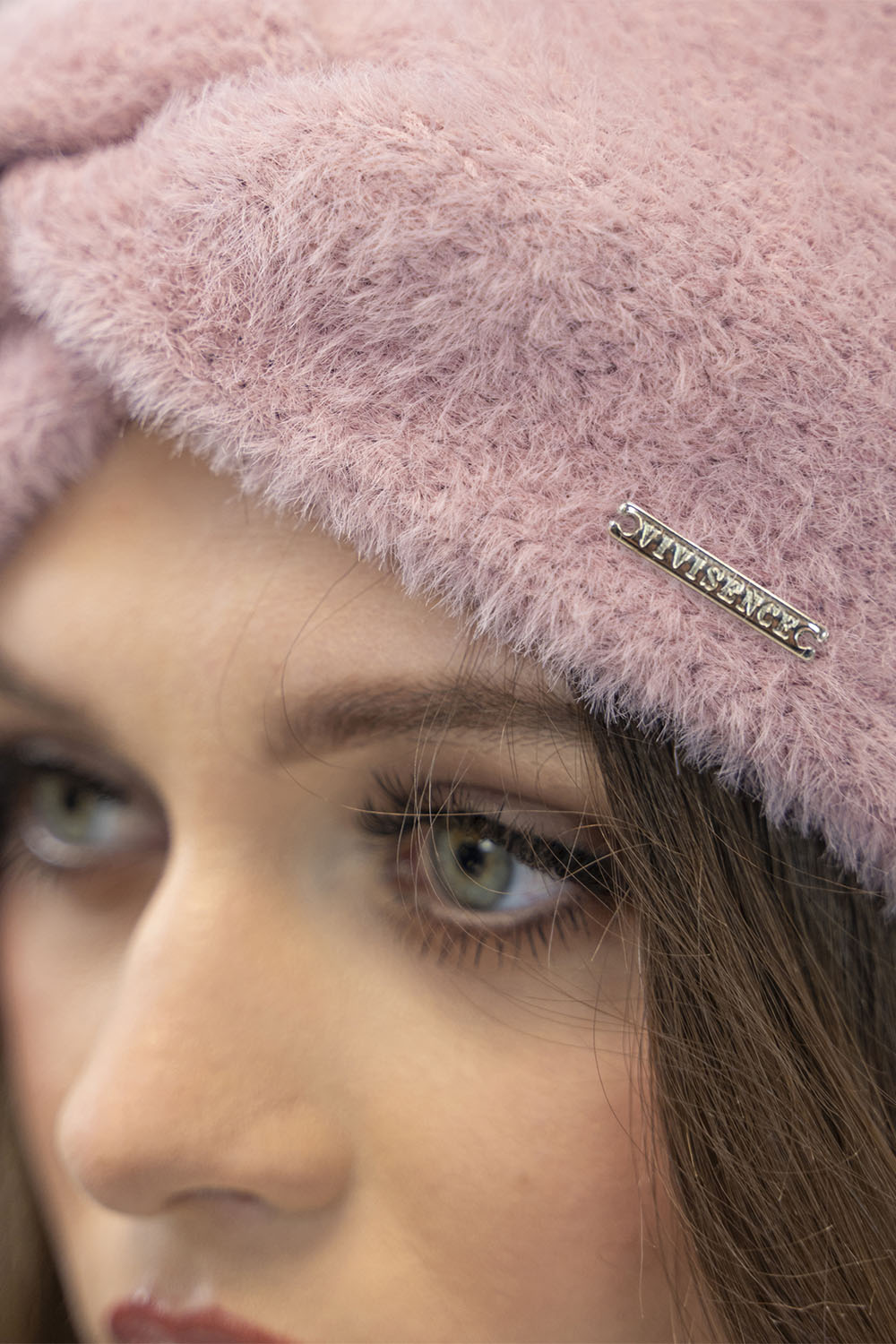 Vivisence Stirnband Damen Flauschig Gefüttert Verkreuzt Warm Herbst Winter 7093, rosa