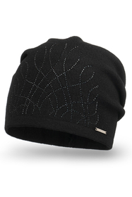 Vivisence Bonnet Femme Coupe Classique Douillet Et Chaud En Laine 7011, noir