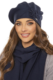 Vivisence Warm Thick Winter Beret For Women Ideal For Cold Days 7007, dark blue