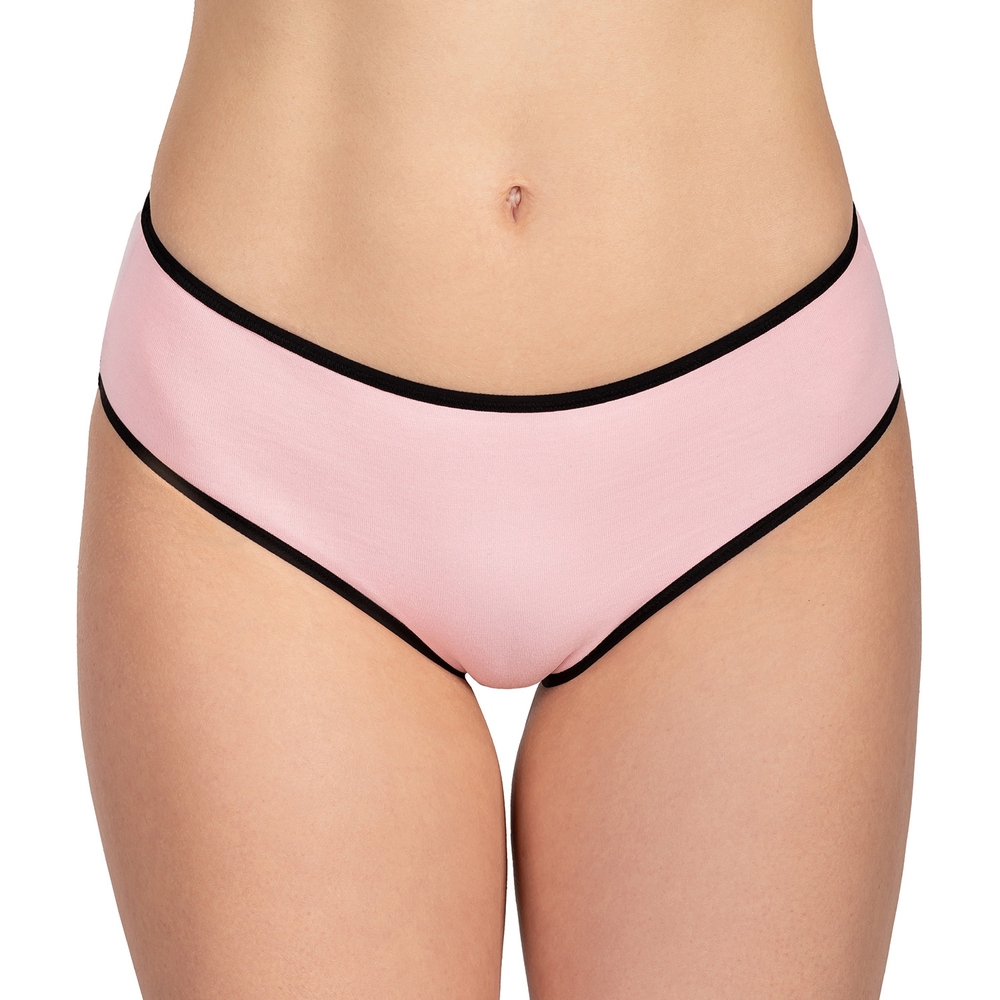 Vivisence culotte classique slip pour femme 4016, bande noire: rose