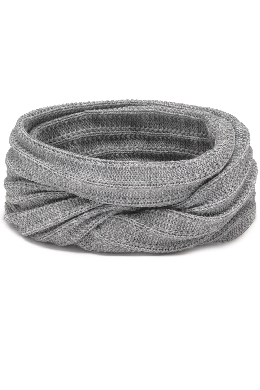 Vivisence Damen Schal Winter Loop Modischer Gemütlich Wärmendem Garn Doppelt 7019S, hellgrau