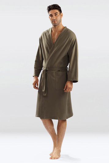 Dkaren classic mens long sleeved robe Harry, Green