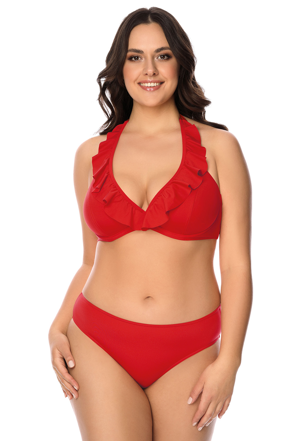Vivisence 3220 classic ladies smooth maxi bikini top, red