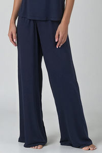 Vivisence Femme Pantalon de Pyjama Tricot Respirant Confort Pour la Nuit 2102, bleu marine