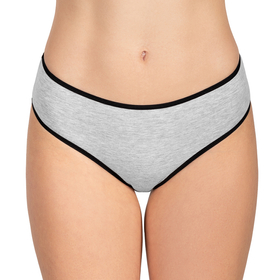 Vivisence culotte classique slip pour femme 4016, bande noire: gris
