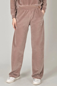 Vivisence Damen Velour Jogginghose Mit Geradem Bein Und Elastischem Bund Bequeme Freizeithose Für Zuhause Sport Und Alltag 9105, 