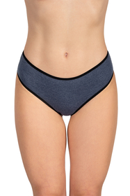 Vivisence culotte classique slip pour femme 4016, bande noire: bleu foncé