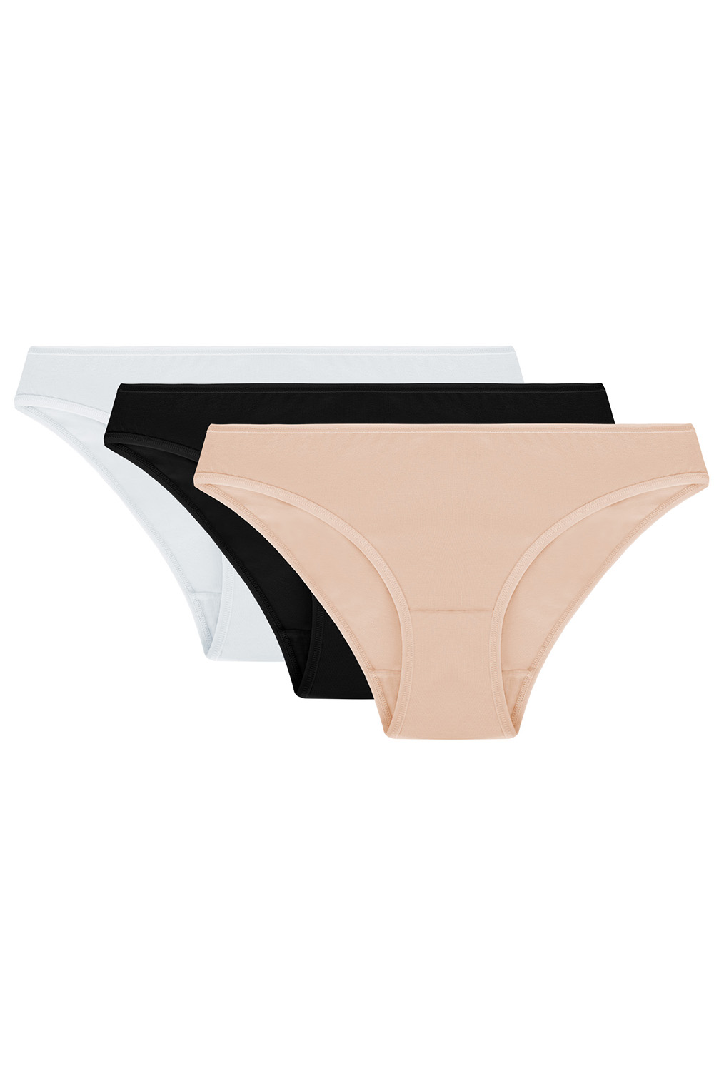 Vivisence femmes slip souple 4003, blanc/noir/beige