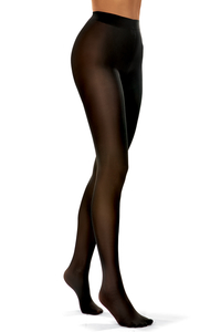 Vivisence Women's Tights 40 DEN With Invisible Toe Reinforcement Comfort Trimmed Waistband Seamless Panties Section, nero