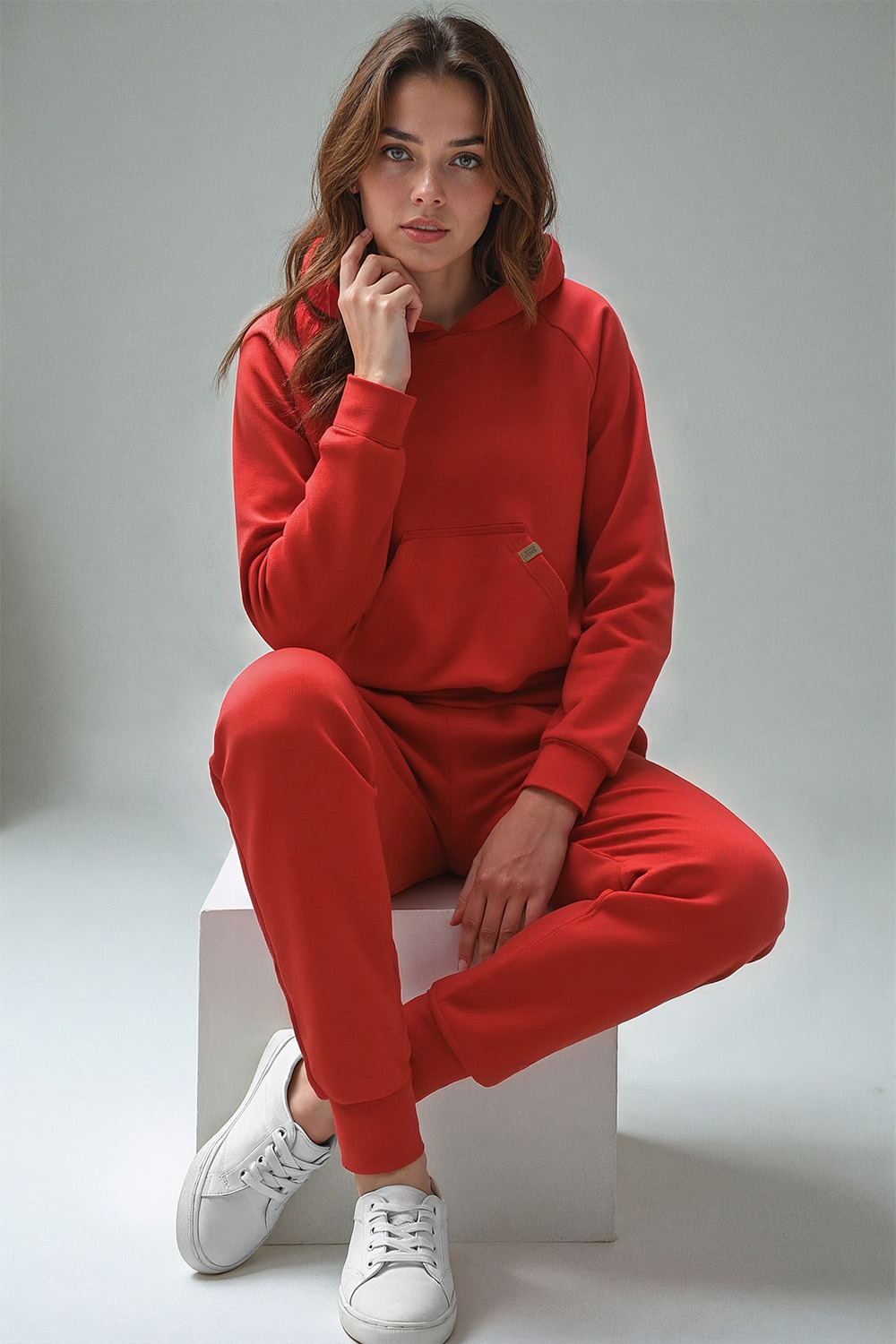 Vivisence Femme Ensemble Survêtement Coton Capuche Poches Confort Quotidien 9203, 