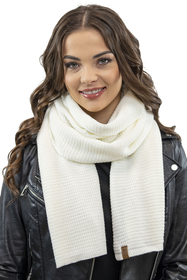 Vivisence Damen Schal Strick Warm Breit Weich Elegant Sportlich Winter 7041S, ecru