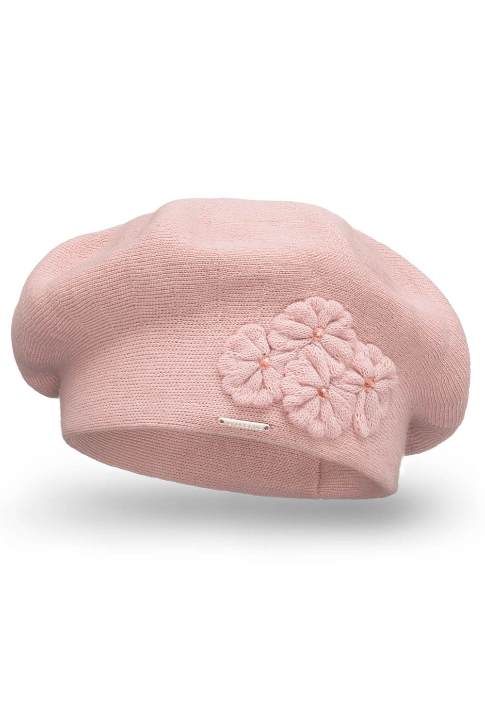 Vivisence Baskenmütze Damen Elegant Blume Warm Herbst Winter Accessoire 7006, rosa