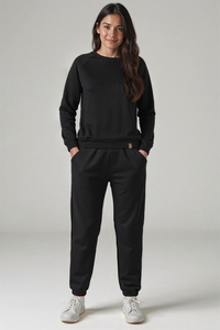 Vivisence Damen Trainingsanzug Baumwolle Bündchen Taschen Alltag Komfort 9204,