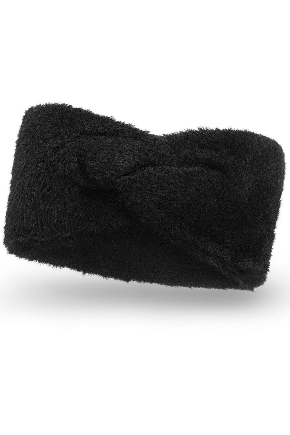Vivisence Stirnband Damen Flauschig Gefüttert Verkreuzt Warm Herbst Winter 7093, schwarz
