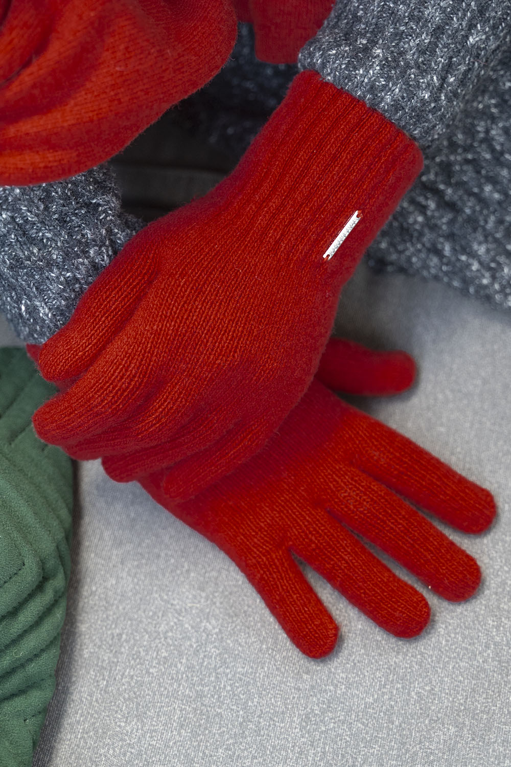 Vivisence Women's Winter Gloves Wool Ideal For Cold Weather 7201, red