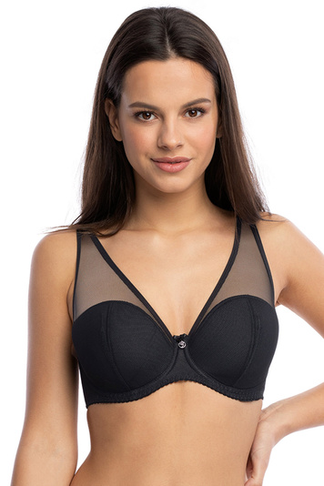 Gaia underwired push-up semi padded bra 1124 Hera , Black