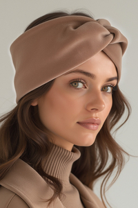 Vivisence Bandeau Femme Hiver Automne Chaud Couvre-chefs d'hiver Confortable Élégant Accessoire Cheveux Entrelacé Devant Tricot Extensible Idéal Journées Froides, beige