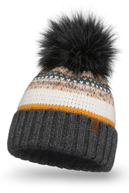 Vivisence Bonnet À Pompon Femme En Fil Chaud Effet Antistatique Pour L’Hiver 7099, gris foncé