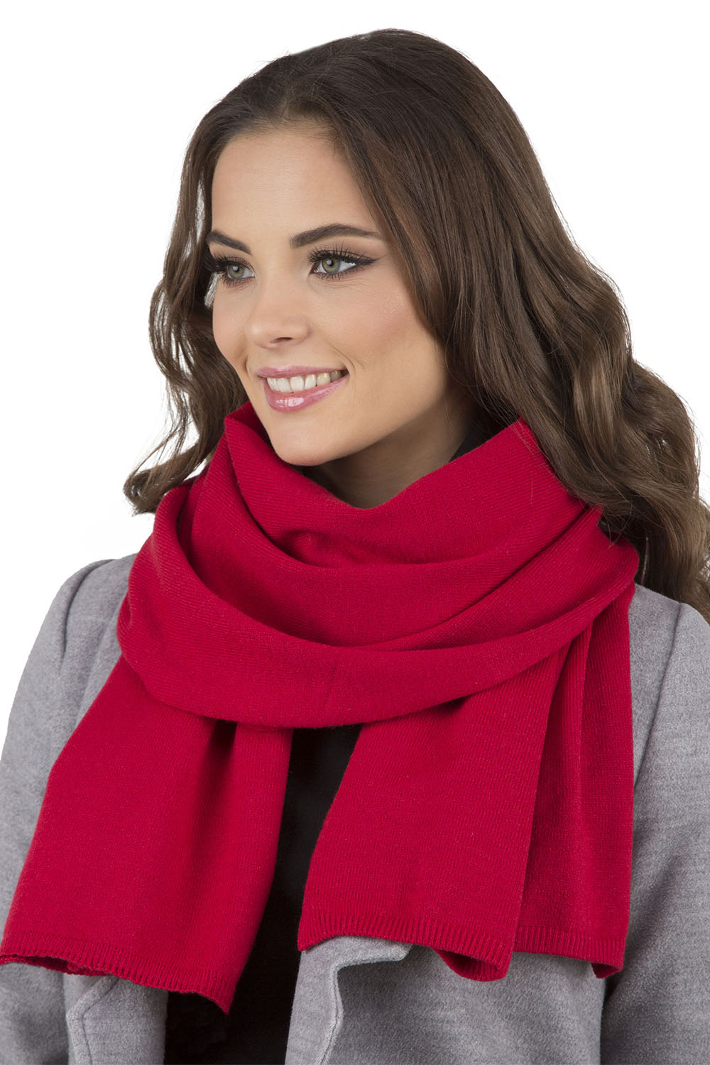 Vivisence Damen Schal Winter Wärmt Schenkt Komfort Kalte Wintertage Strick 7102, rot