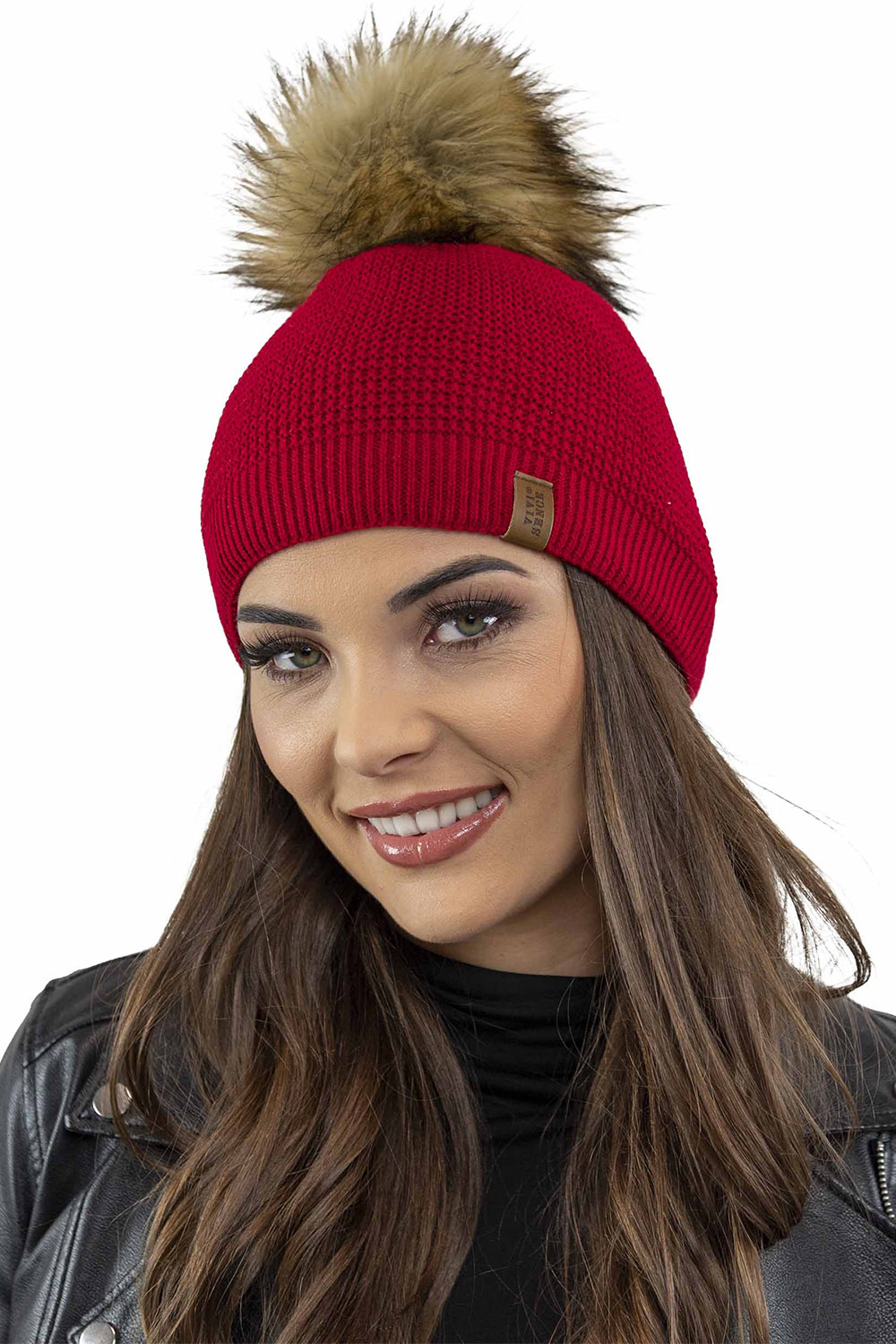 Vivisence Damen Bommelmütze Winter Wintermütze Warmem Garn Antistatische 7041, rot