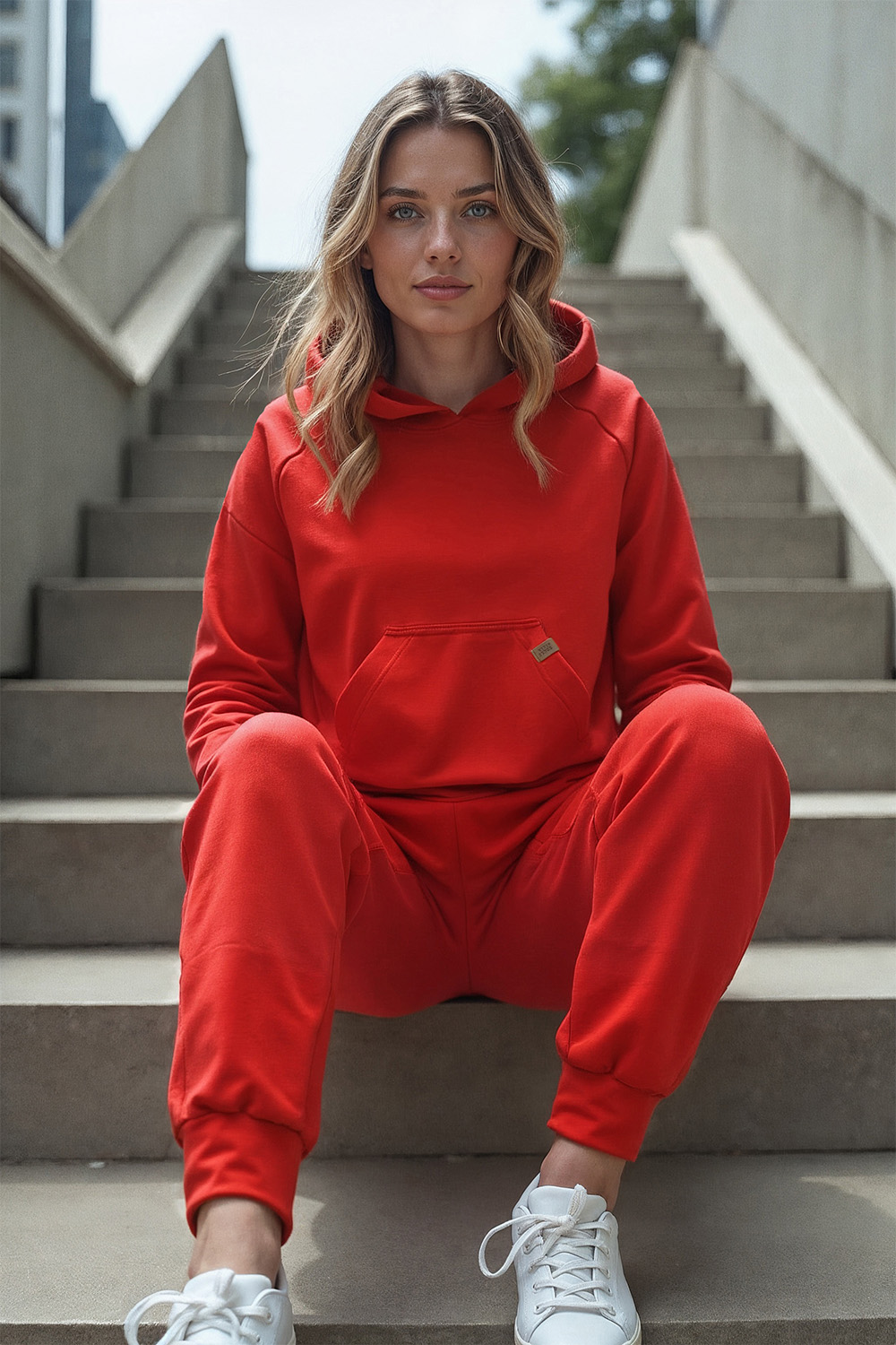 Vivisence Femme Ensemble Survêtement Coton Capuche Poches Confort Quotidien 9203, 
