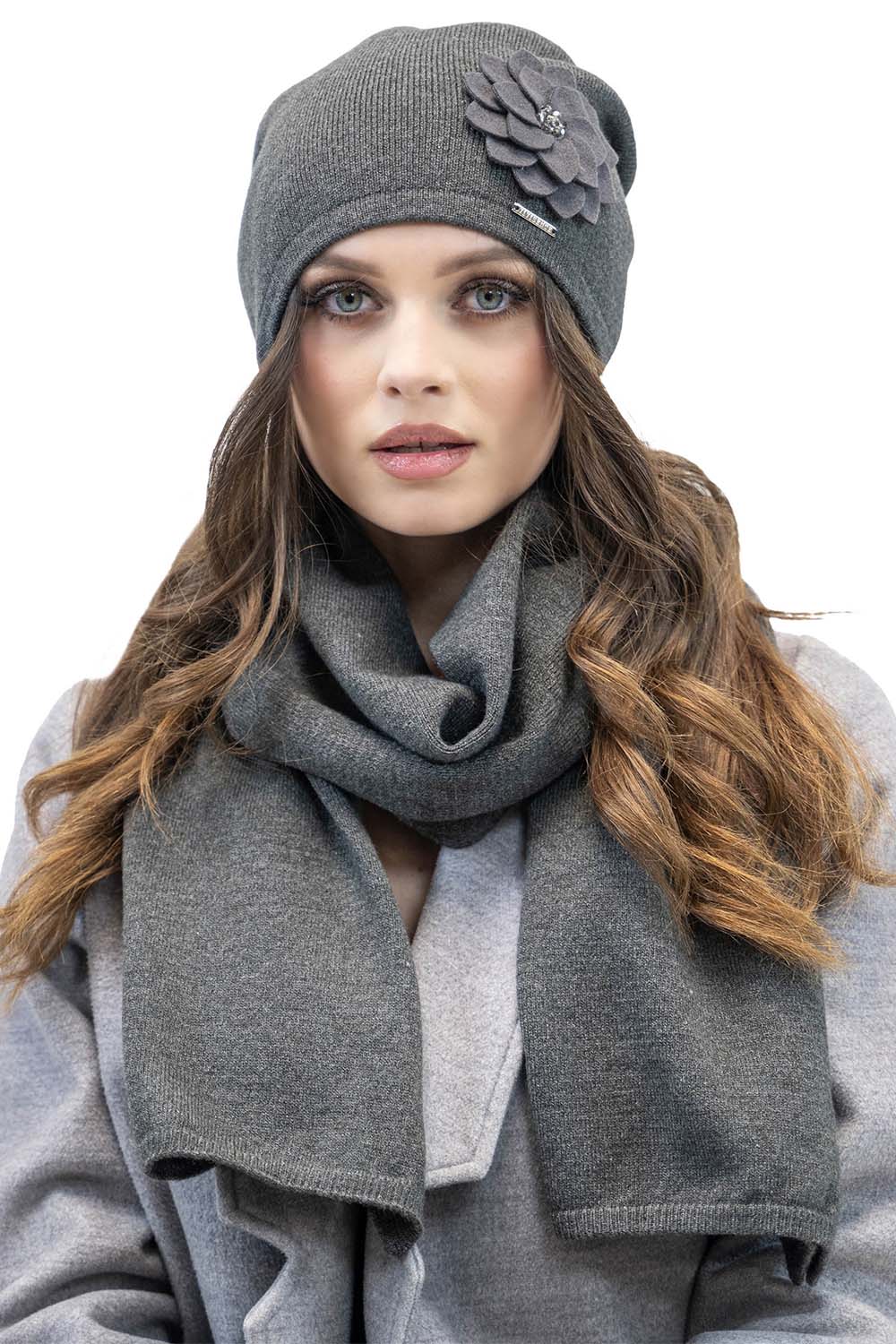 Vivisence Damen Mütze Wintermütze Klassischem Schnitt Warme Gemütlich Wolle 7010, dunkelgrau