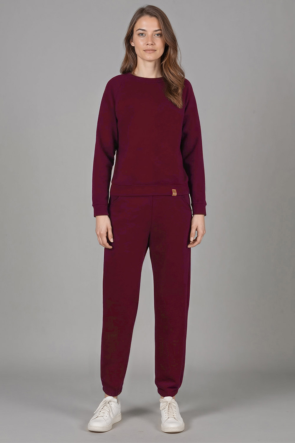 Vivisence Damen Trainingsanzug Baumwolle Bündchen Taschen Alltag Komfort 9204, 