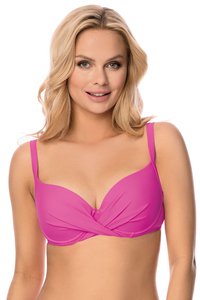 Vivisence Womens Swimwear Bra Push Up Bikini Top With Removable Padding Adjustable Back Straps, pink2