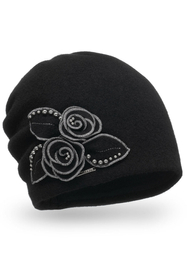 Vivisence Bonnet Femme Hiver Élégant Fait Main Pour Les Jours Froids 7068, noir