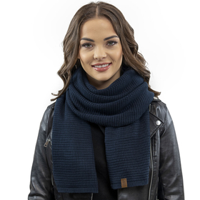Vivisence Damen Schal Strick Warm Breit Weich Elegant Sportlich Winter 7041S, dunkelblau