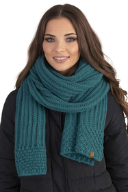 Vivisence Knitted Classic Scarf For Women Soft And Warm Everyday Look 7016S, dark turquoise