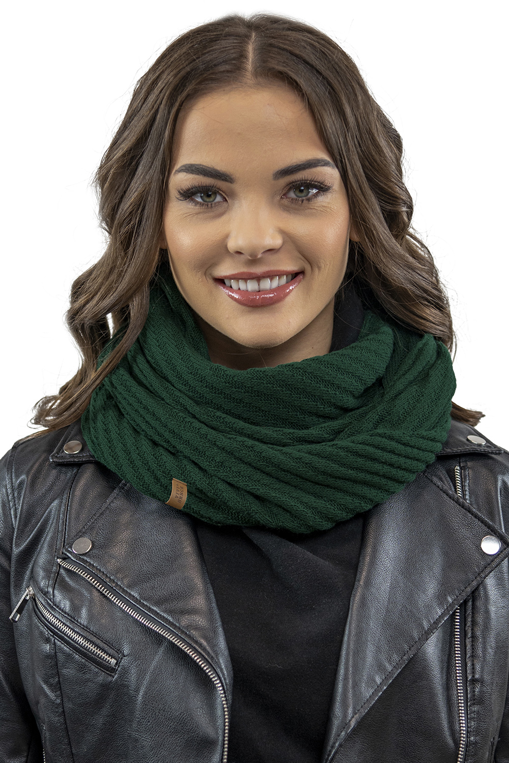 Vivisence Damen Winter Set Mütze Und Loop-Schal Komfort für Kalte Tage 7017Kmpl, grün