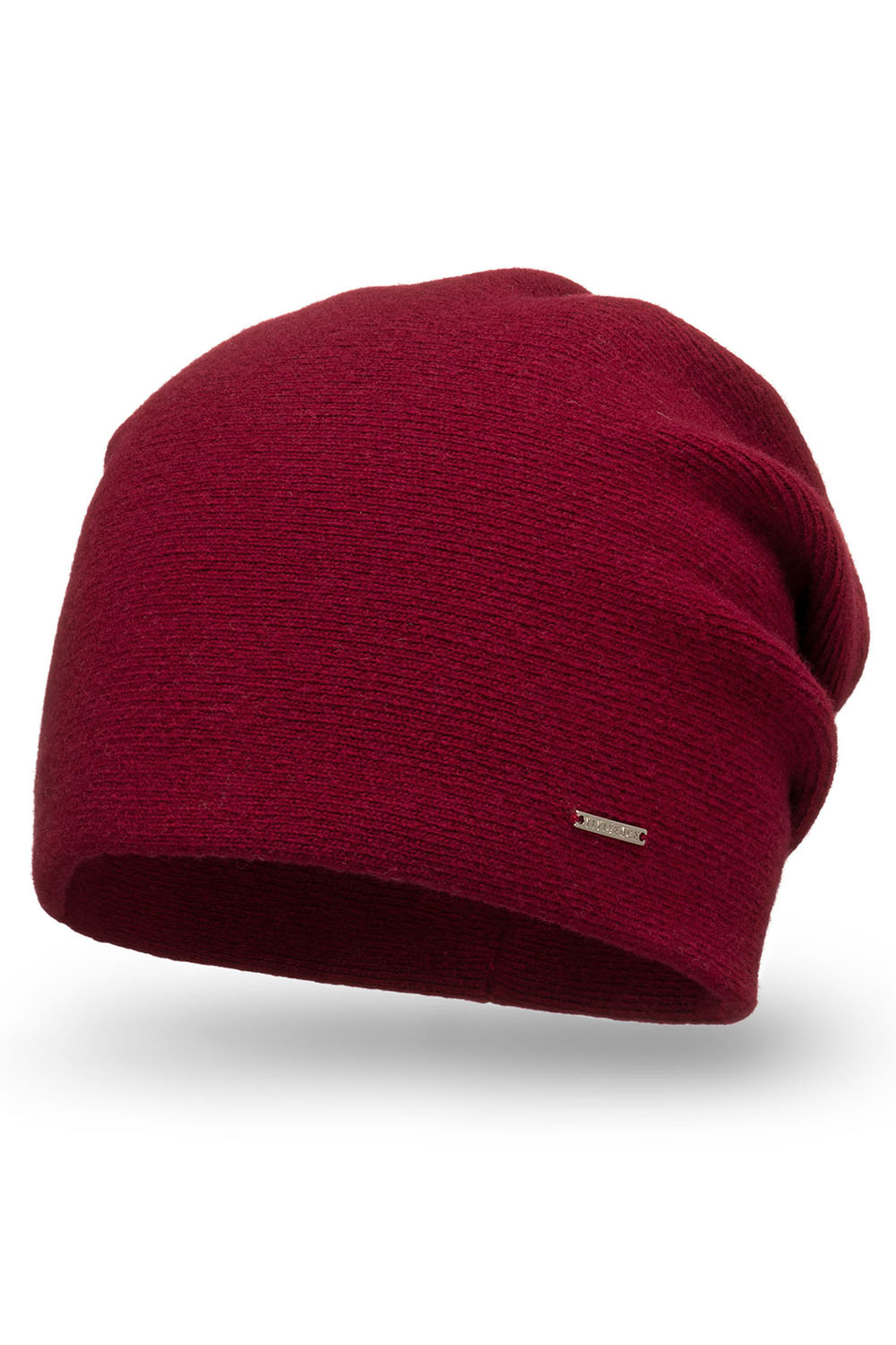 Vivisence Damen Mütze Wolle Falten Fleece Gefüttert Bequem Alltag Winter 7085, weinrot