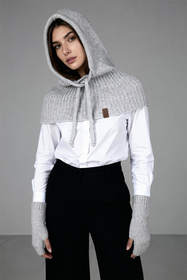 Vivisence Strickhandschuhe Damen Merino Baumwolle Weich und Warm Für Kalte Tage, Grau