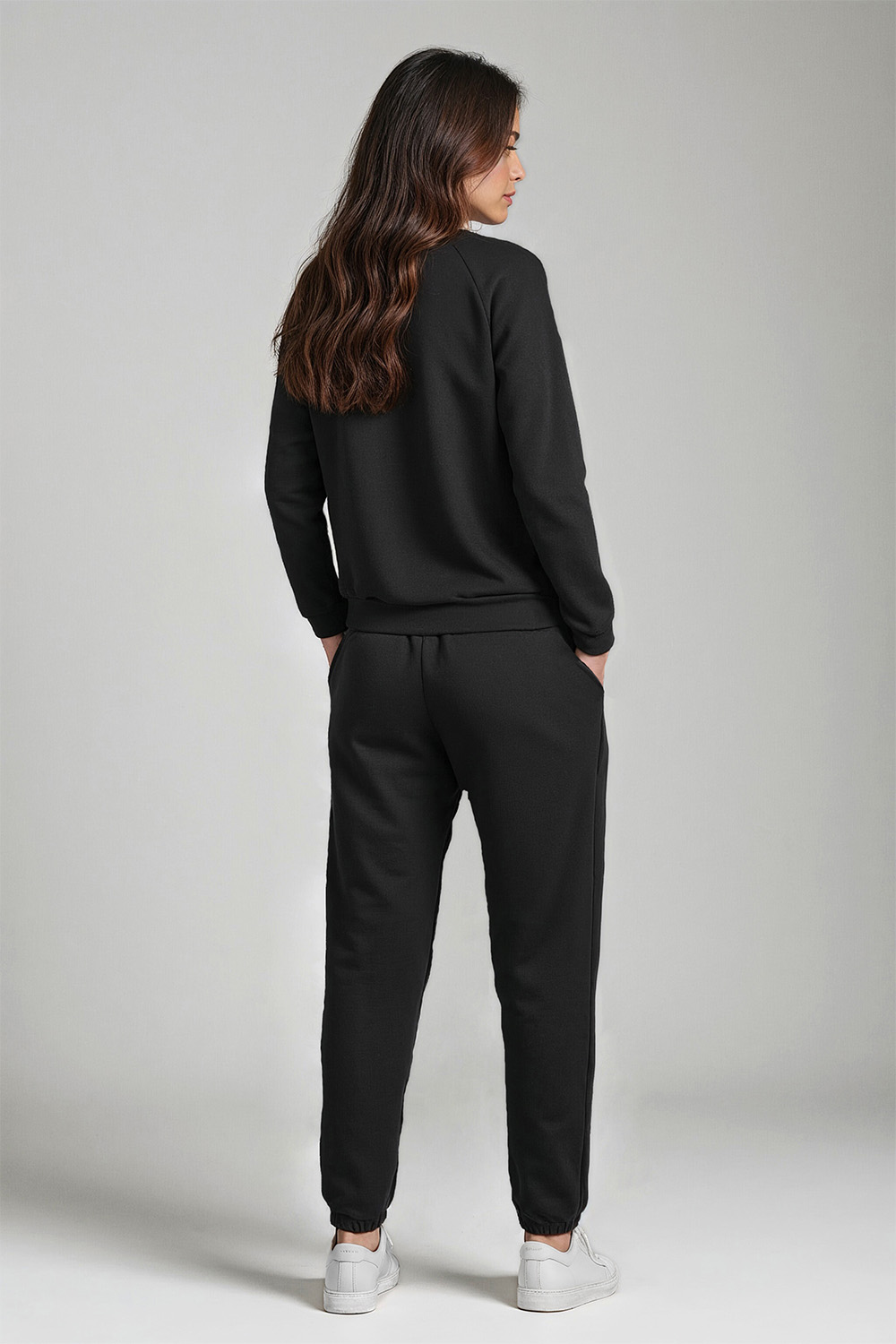 Vivisence Damen Trainingsanzug Baumwolle Bündchen Taschen Alltag Komfort 9204, 