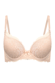 Vivisence Soutien Gorge Push Up Rembourré Bretelles Réglables 1041, beige dentelle