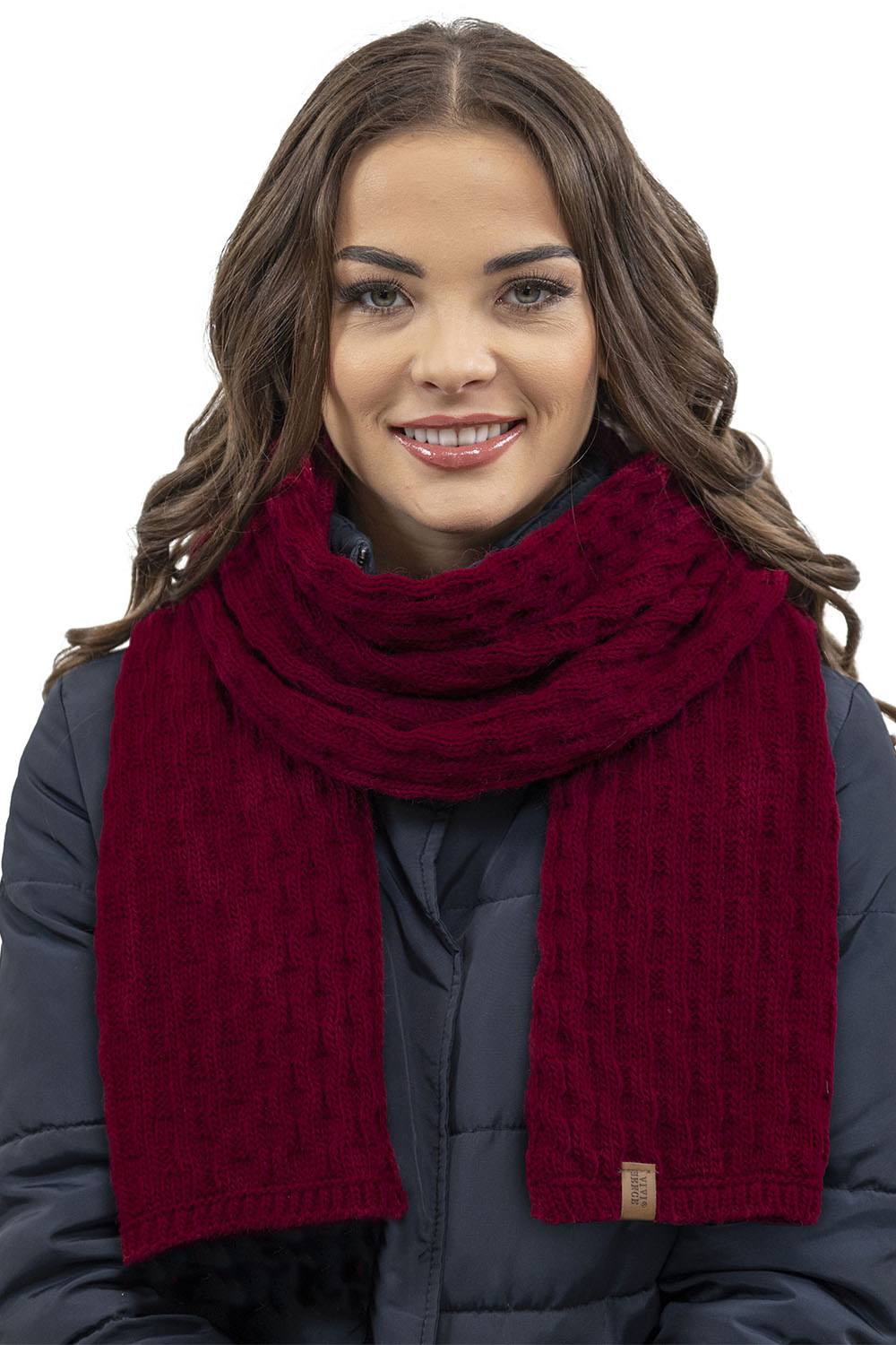 Vivisence Damen Winter Set Mütze Schal Fäustlinge Fleecefutter Gegen Kälte, weinrot