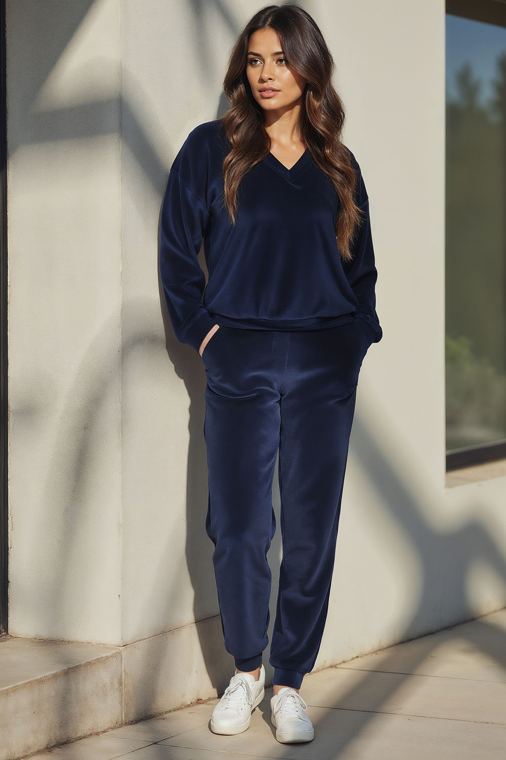 Vivisence Ensemble Survêtement Femme Coton Avec Poches Parfait Confort Quotidien 9202, 