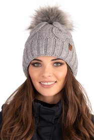 Vivisence Winter Hat With Pom Pom For Women Warm Ideal For Cold Days 7014, light grey