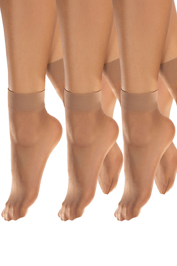 Vivisence Women's Socks 20 DEN 3-Pack Classic Ladies Socks With Soft And Comfortable Fit Wide Welt That Does Not Press And Ensures Secure Hold Invisible Toe Reinforcement, daino