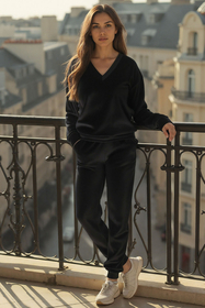 Vivisence Ensemble Survêtement Femme Coton Avec Poches Parfait Confort Quotidien 9202, 