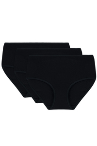 Vivisence Damen Slip Baumwolle Hohem Bund Komfort und Bequemlichkeit 4001, schwarz
