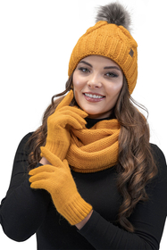 Vivisence Damen Winter Handschuhe Weichem und Warme Ideal für Kaltes Wetter 7014, honigfarben