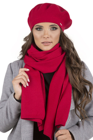Vivisence Women's Winter Scarf Knitted Warm Comfortable For Cold Days 7102, red