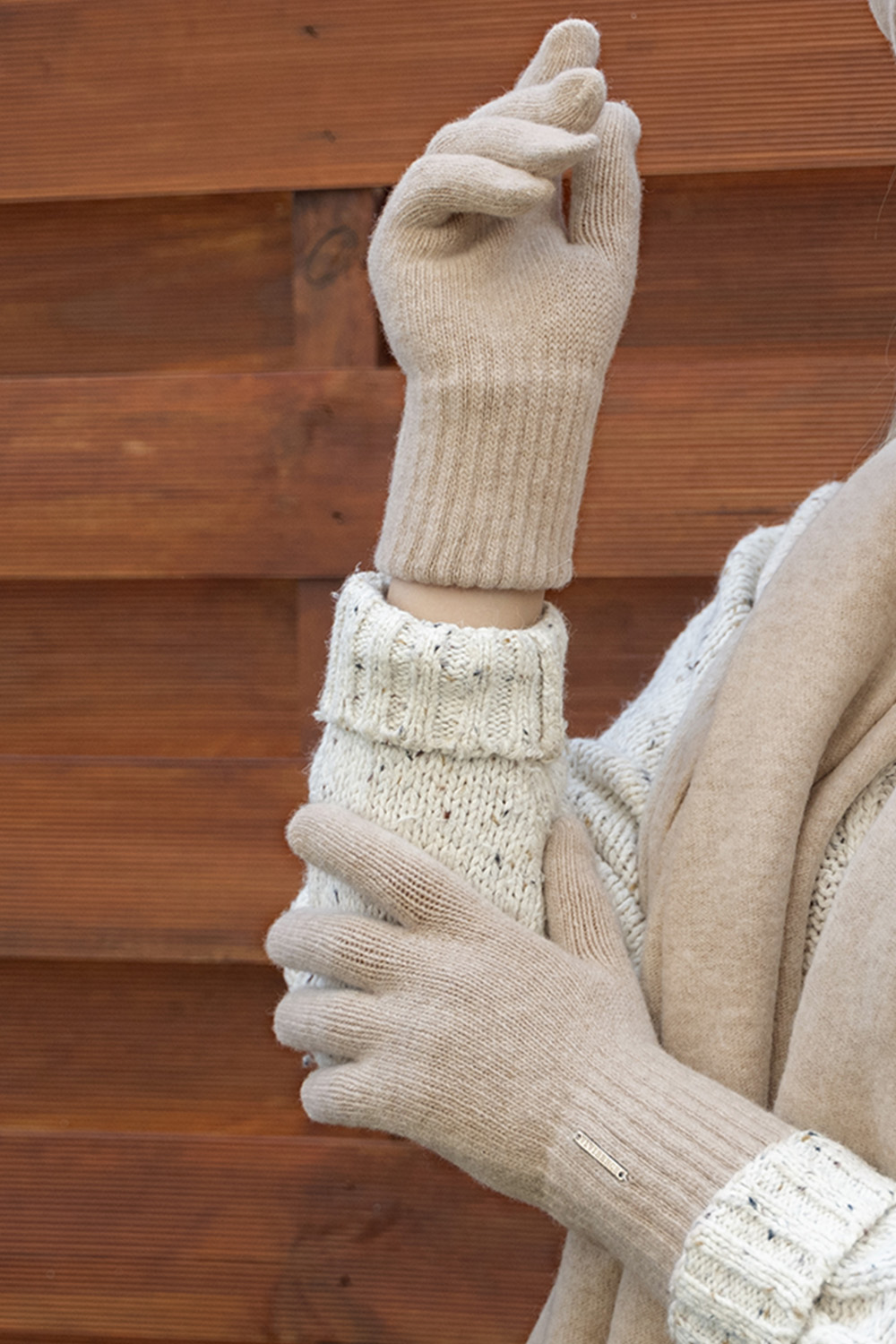 Vivisence Gants Femme En Laine Pour L’Hiver Idéal Temps Froid 7201, beige