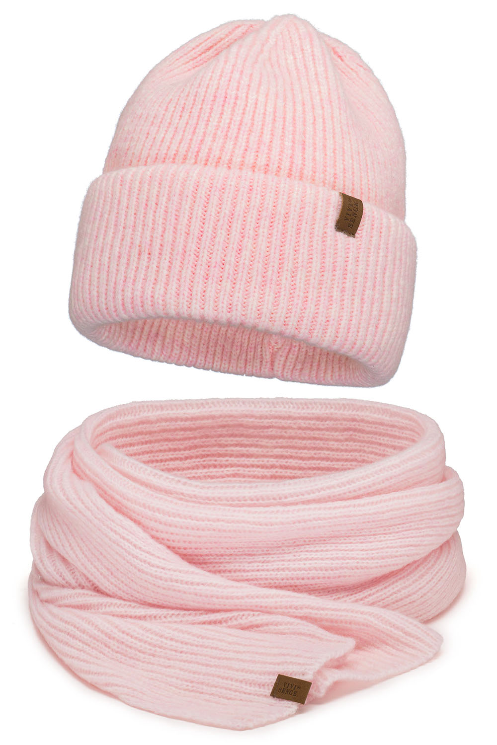 Vivisence Damen Mütze Schal Set Mit Merinowolle Für Wärme Und Stil Täglich, Pink