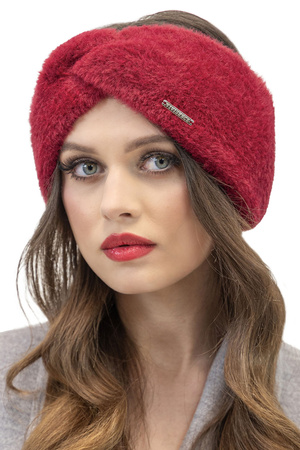 Vivisence Fashionable Women's Winter Headband Made From Soft And Warm Fluffy Yarn With Decorative Interlacing Perfect Fit Design Ideal For Autumn And Winter Days, maroon