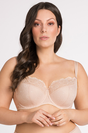 Gorsenia K357 Blanca underwired semi padded bra lace (matching bottoms available) - made in EU, beige